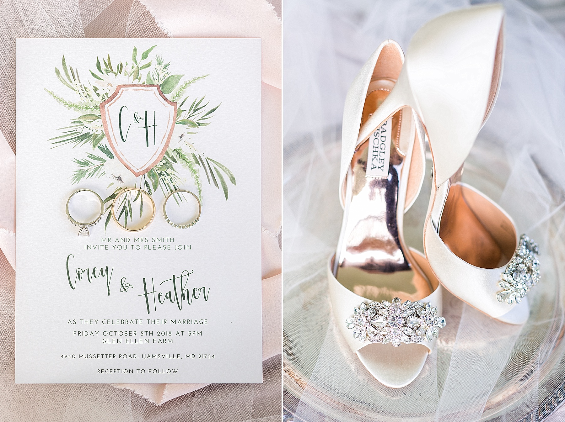 neutral and blush wedding details photographed by Alexandra Mandato Photography