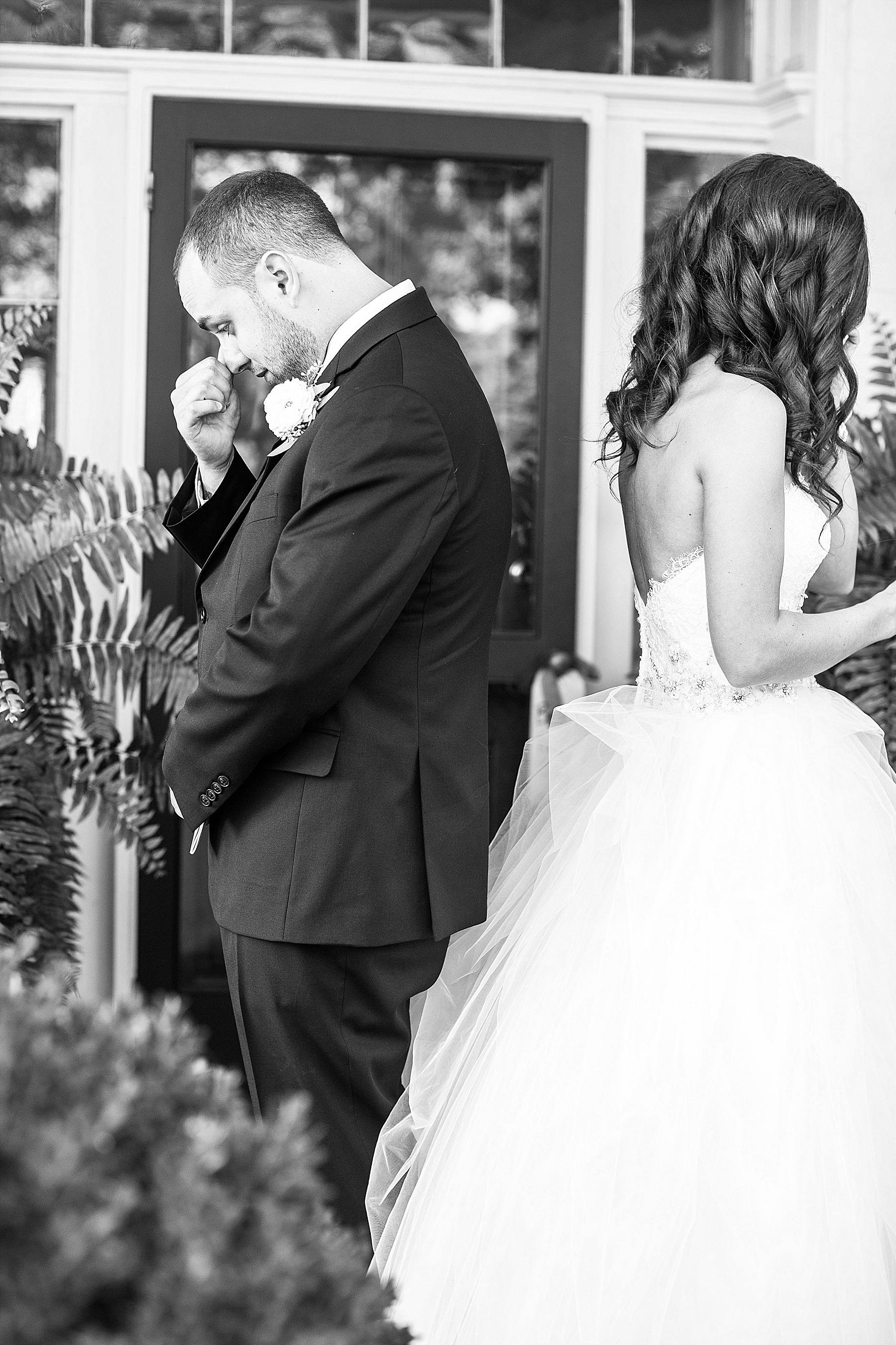wedding day first look photographed by Alexandra Mandato Photography