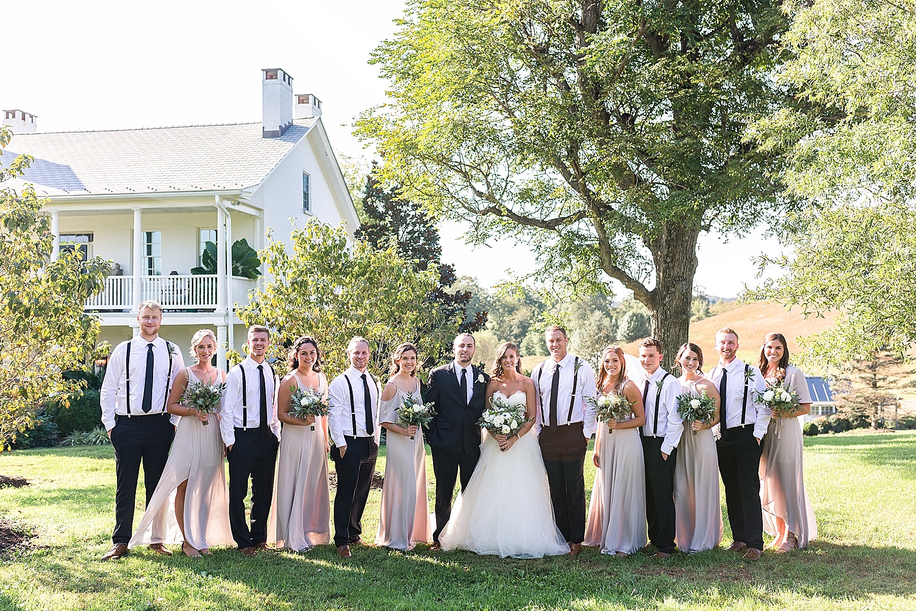 bridal party in blush and neutrals photographed by Alexandra Mandato Photography