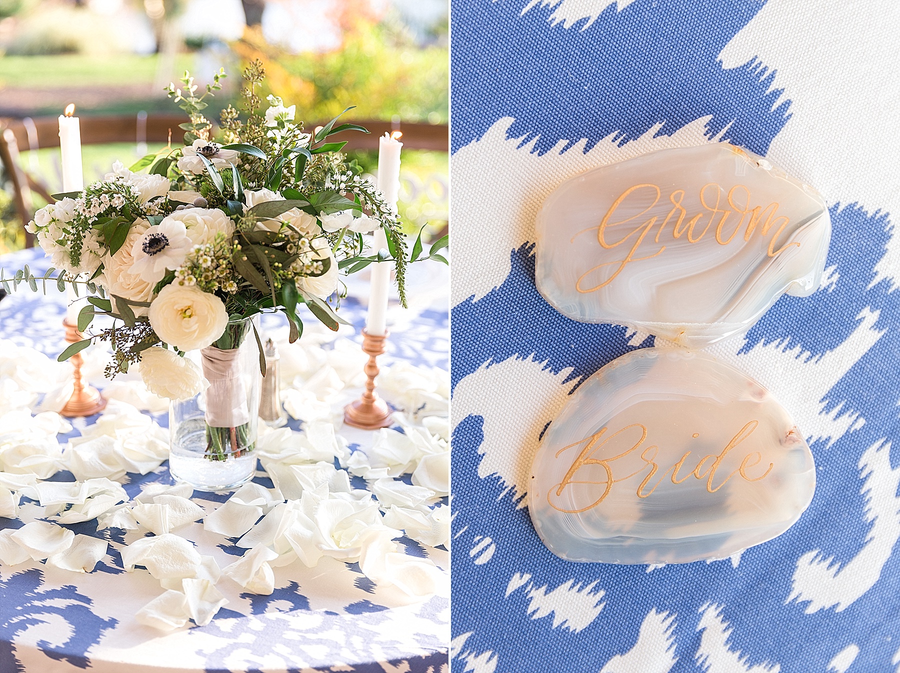 sweetheart table details photographed by Alexandra Mandato Photography