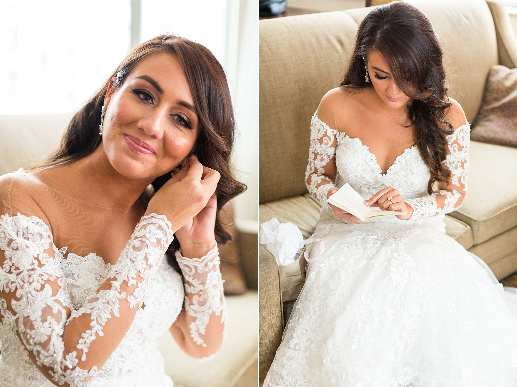 bride prepares for wedding day with Alexandra Mandato Photography