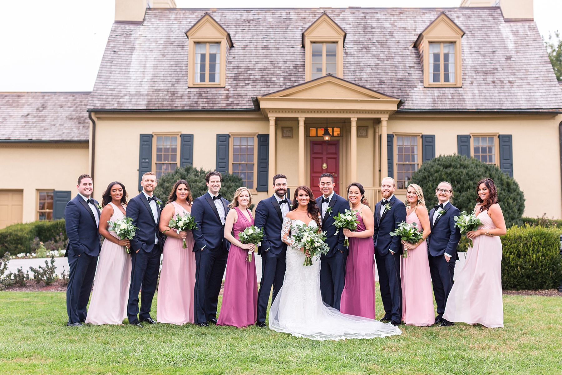 pink and navy blue bridal party inspiration with Alexandra Mandato Photography