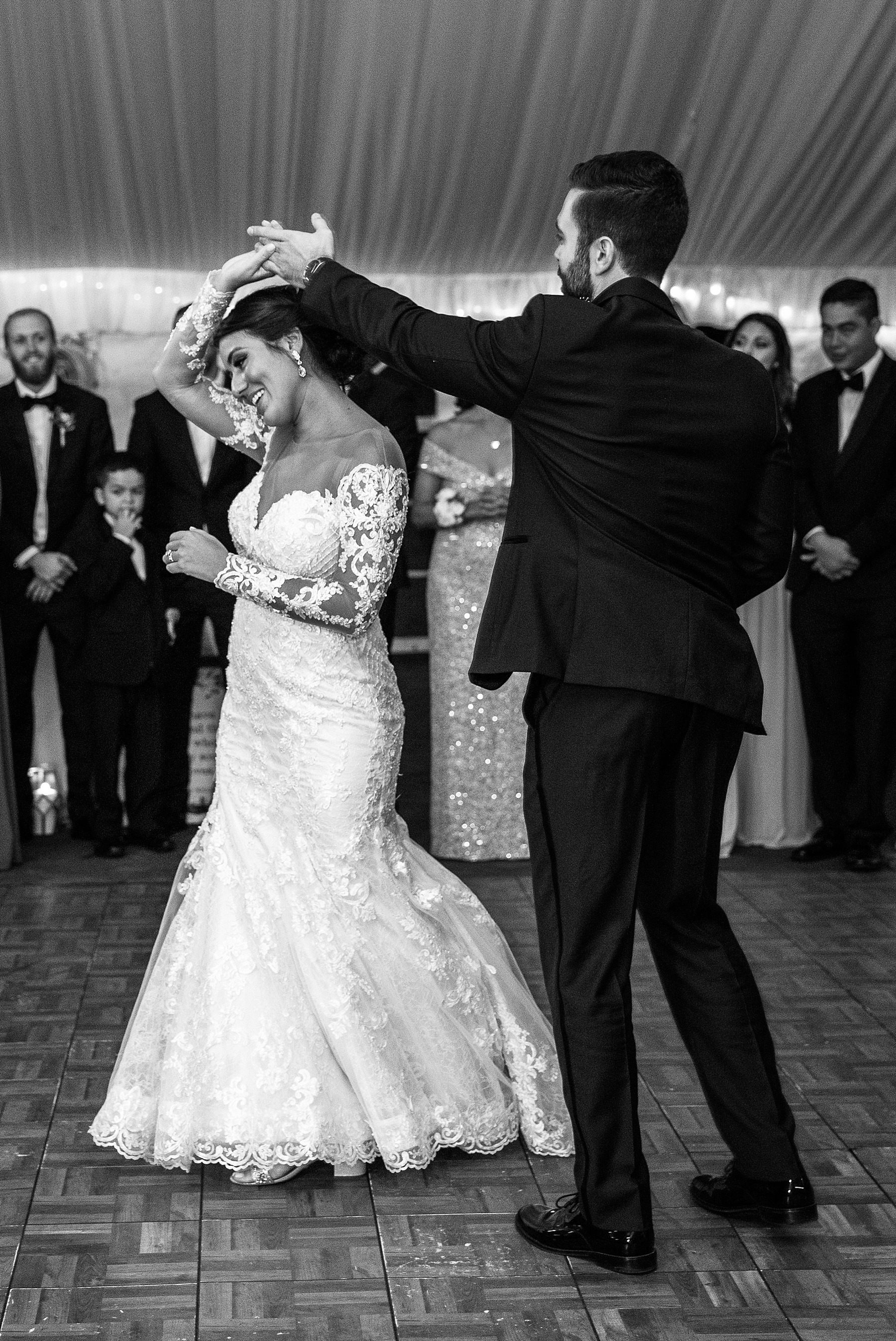Belmont Manor wedding reception first dance photographed by Alexandra Mandato Photography