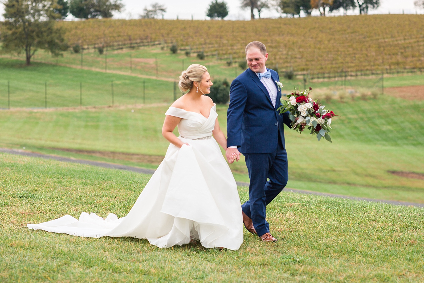  Alexandra Mandato Photography photographs couple at Stone Tower Winery on wedding day