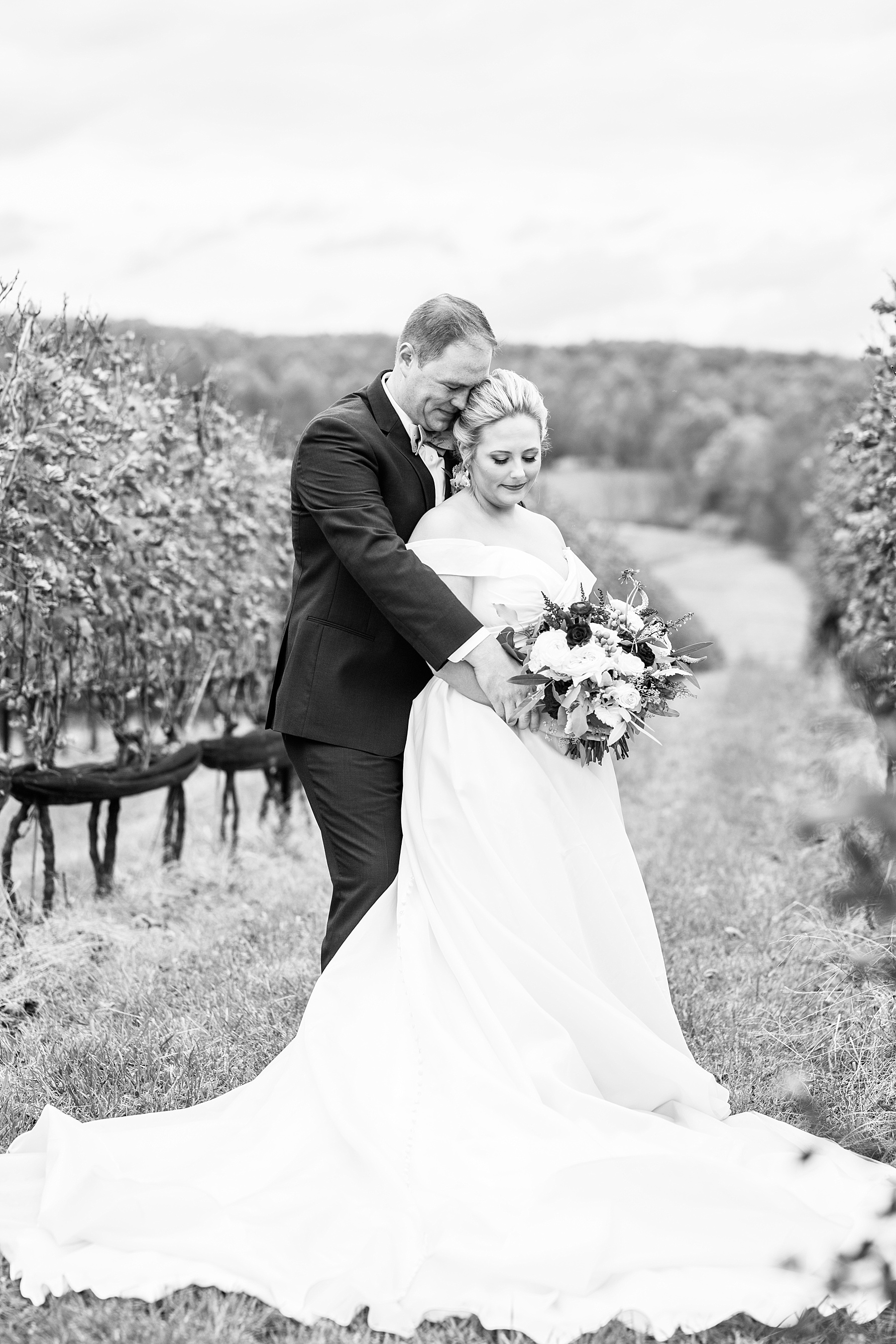 romantic wedding portraits at winery in VA with  Alexandra Mandato Photography