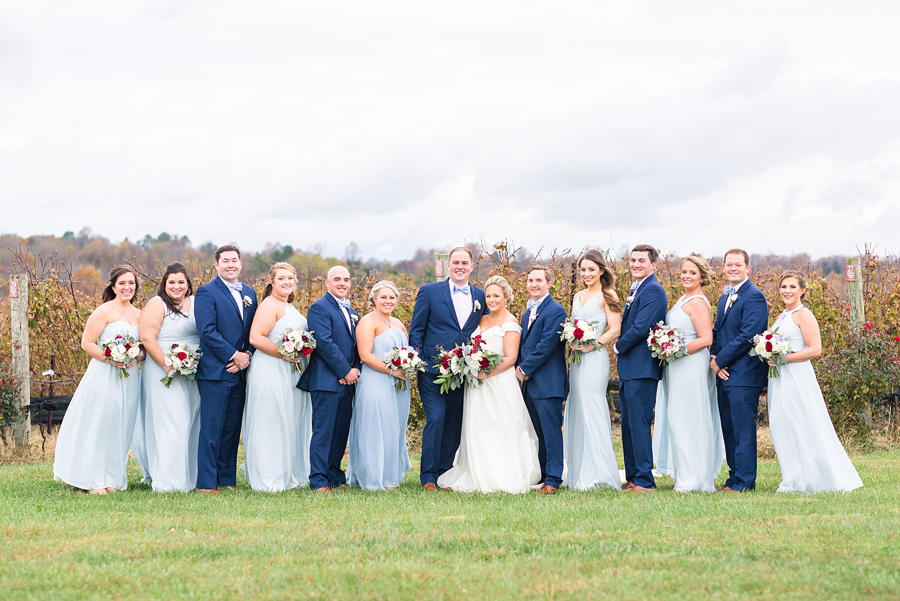 bridal party portraits at Stone Tower Winery by  Alexandra Mandato Photography