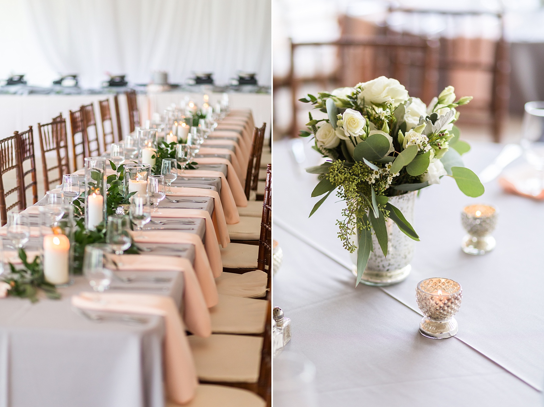 Alexandra Mandato Photography photographs table with florals by Bend in the River Farm
