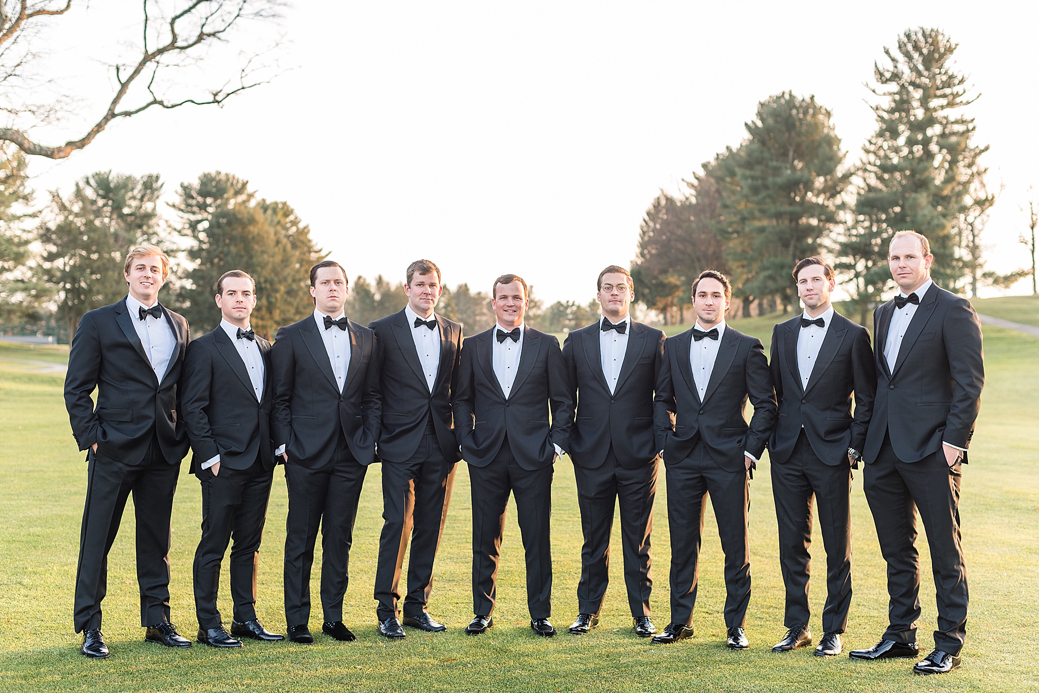 groomsmen pose for Baltimore MD wedding photographed by Alexandra Mandato Photography