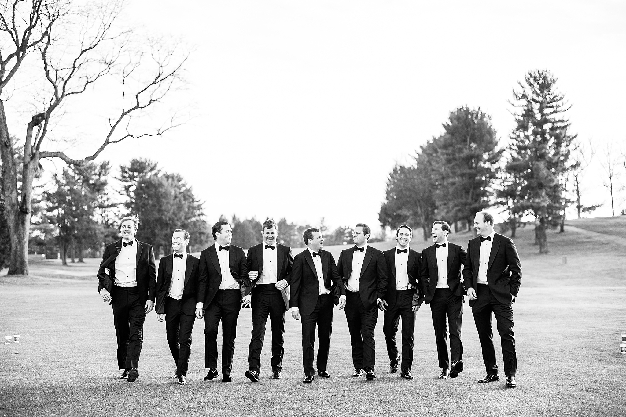 Baltimore Country Club wedding portraits of groomsmen by Alexandra Mandato Photography