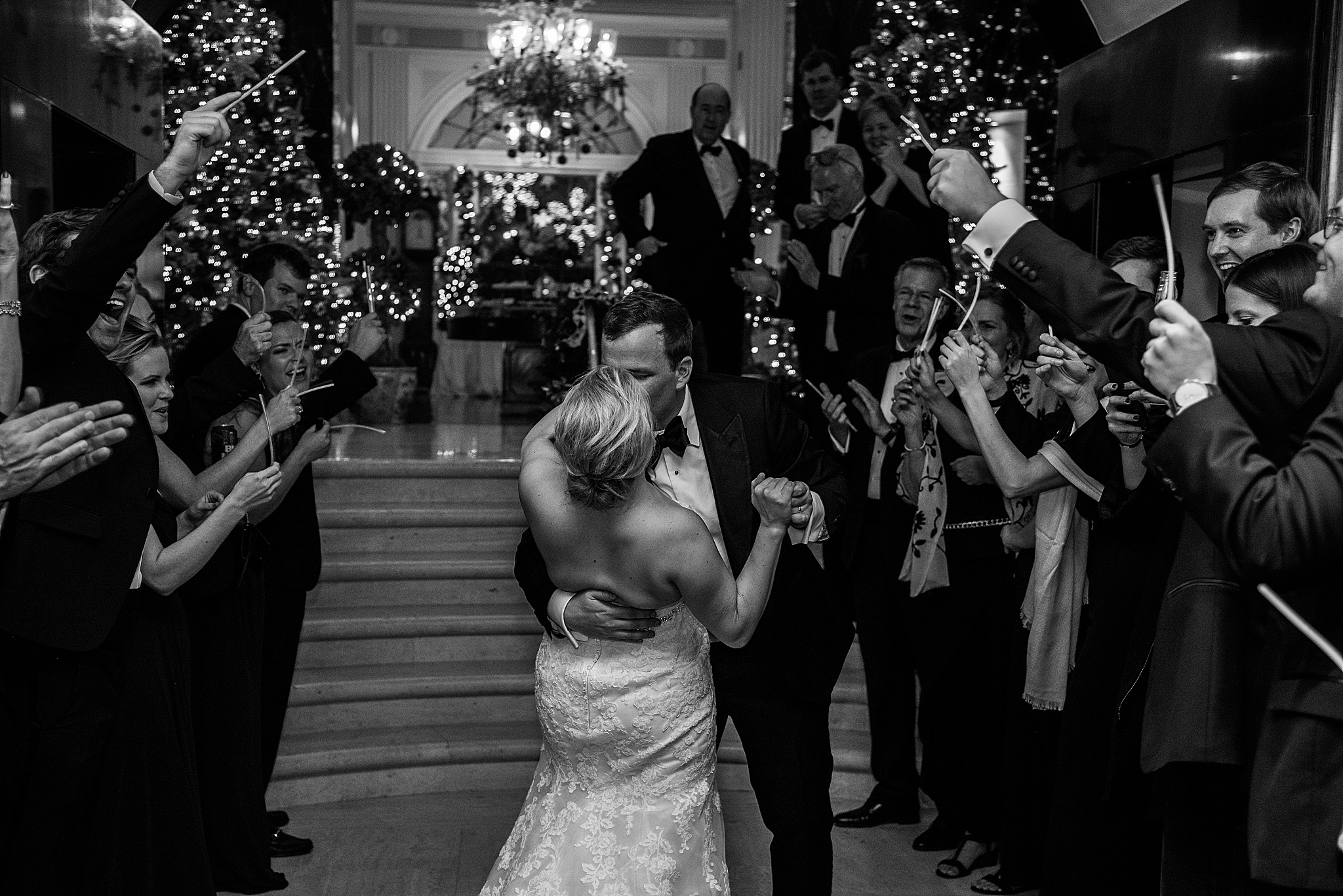 wedding reception send off photographed by Alexandra Mandato Photography