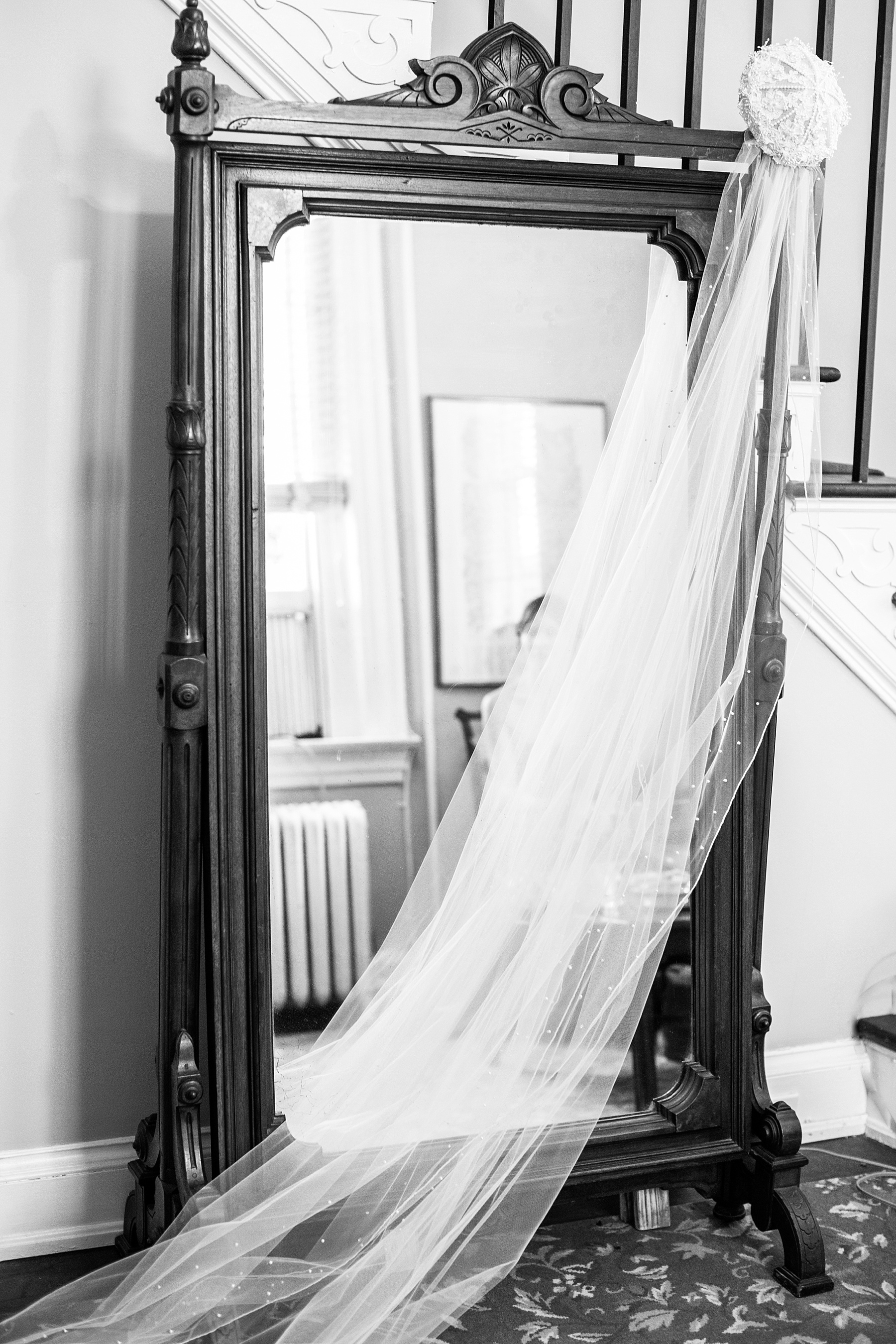 bride's heirloom veil photographed by  Alexandra Mandato Photography