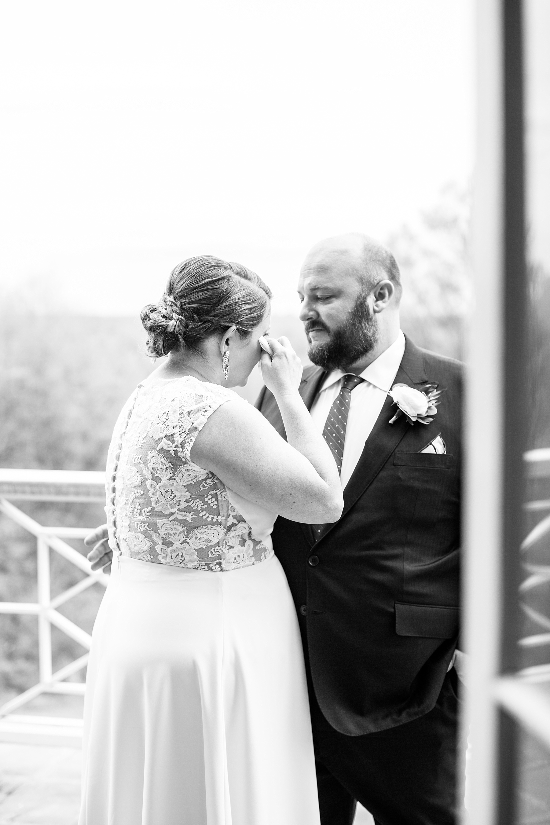 emotional first look photographed by VA photographer  Alexandra Mandato Photography