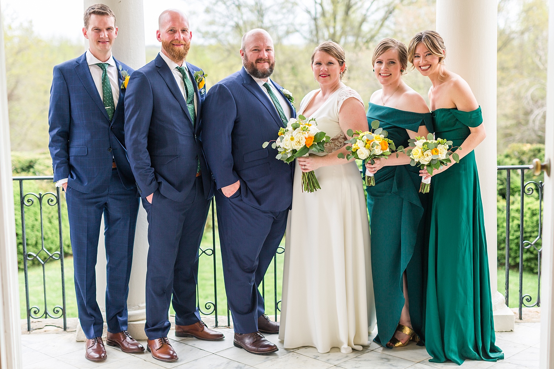 bridal party portraits at Woodlawn + Pope Leighy House with Alexandra Mandato Photography