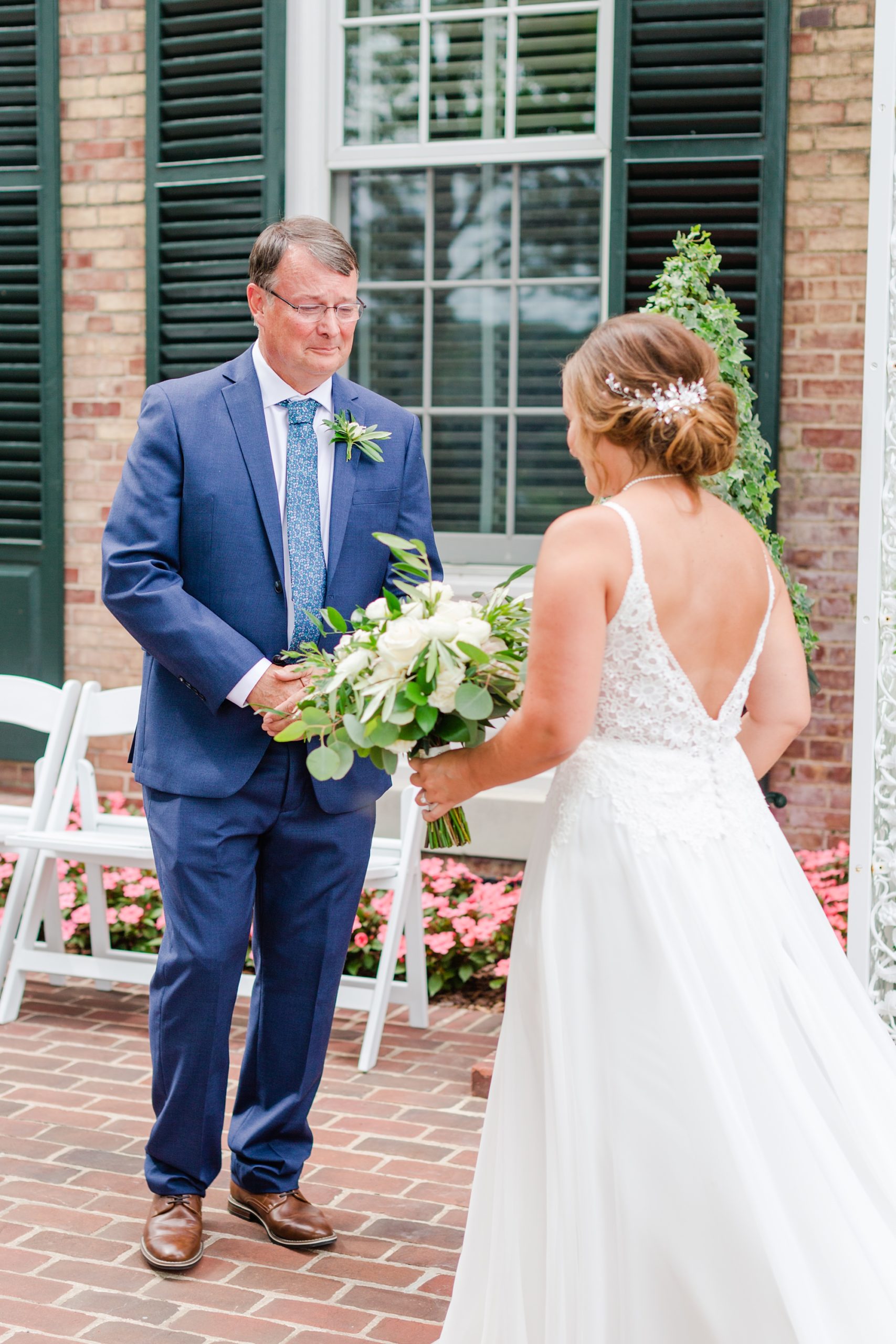 bride and dad's first look at Drumore Estate