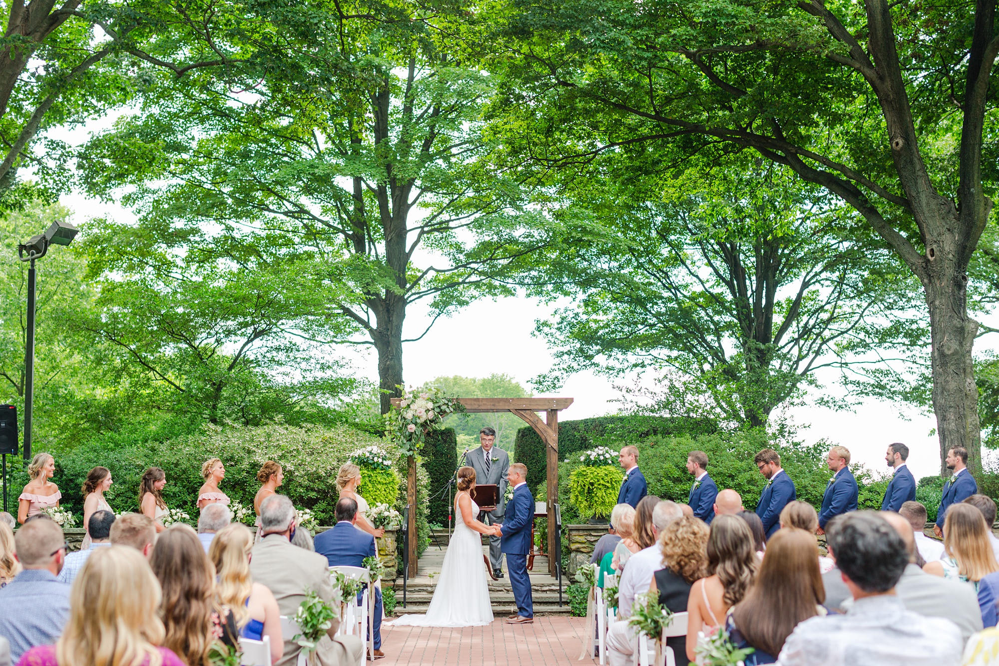 outdoor summer wedding ceremony at Drumore Estate