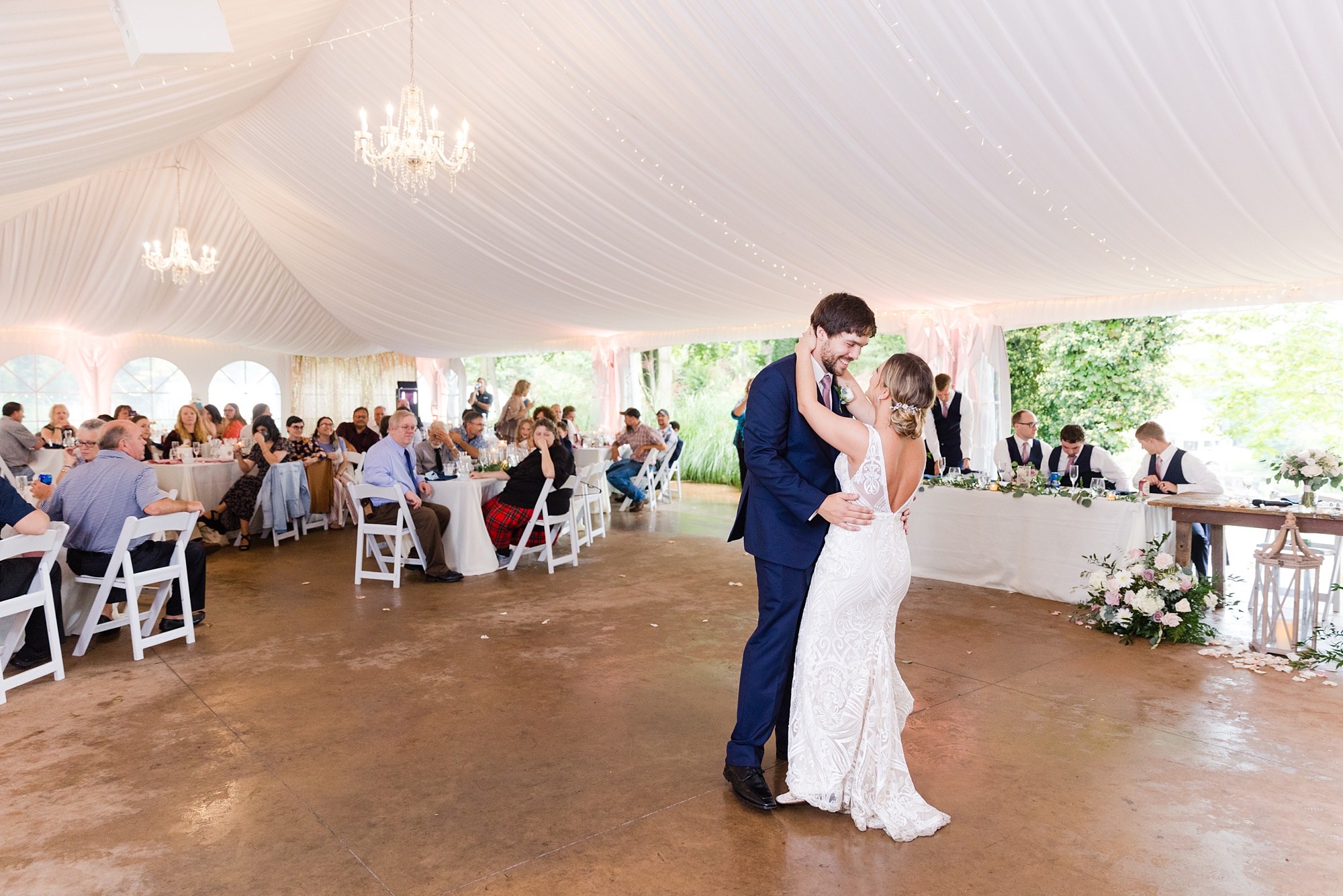 newlyweds dance together at PA wedding reception