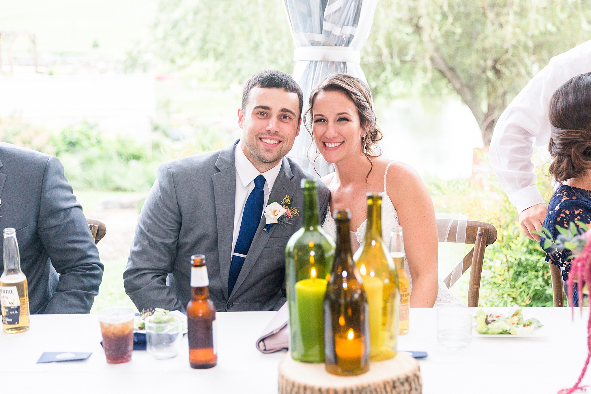 bride and groom at reception photographed by Maryland wedding photographer Alexandra Mandato Photography