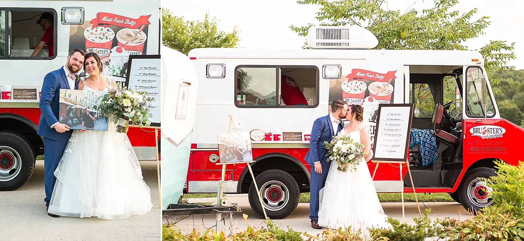 Bruster's ice cream truck photographed by Alexandra Mandato Photography at Springfield Manor wedding reception