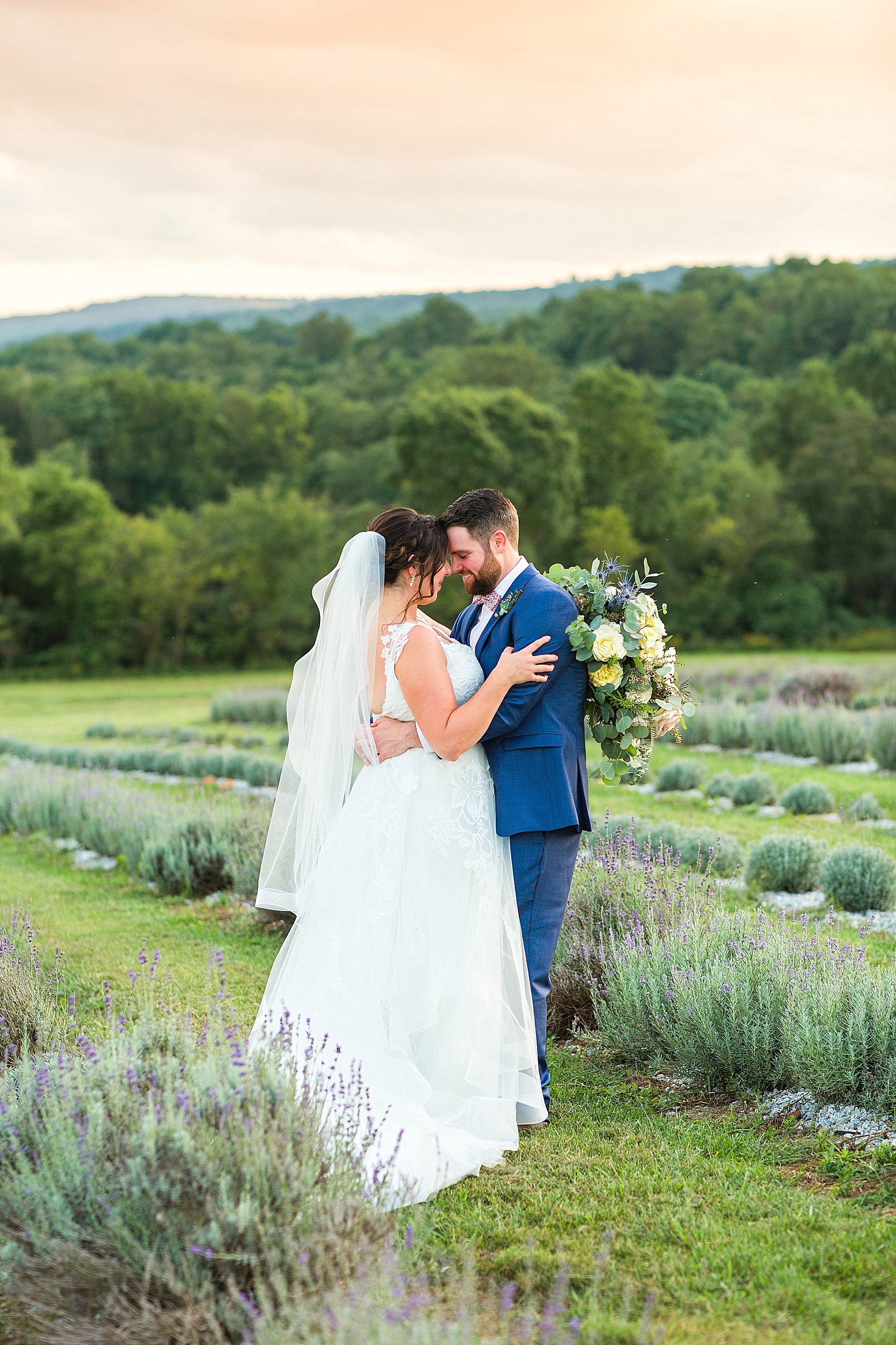 lavender field wedding portraits by Alexandra Mandato Photography