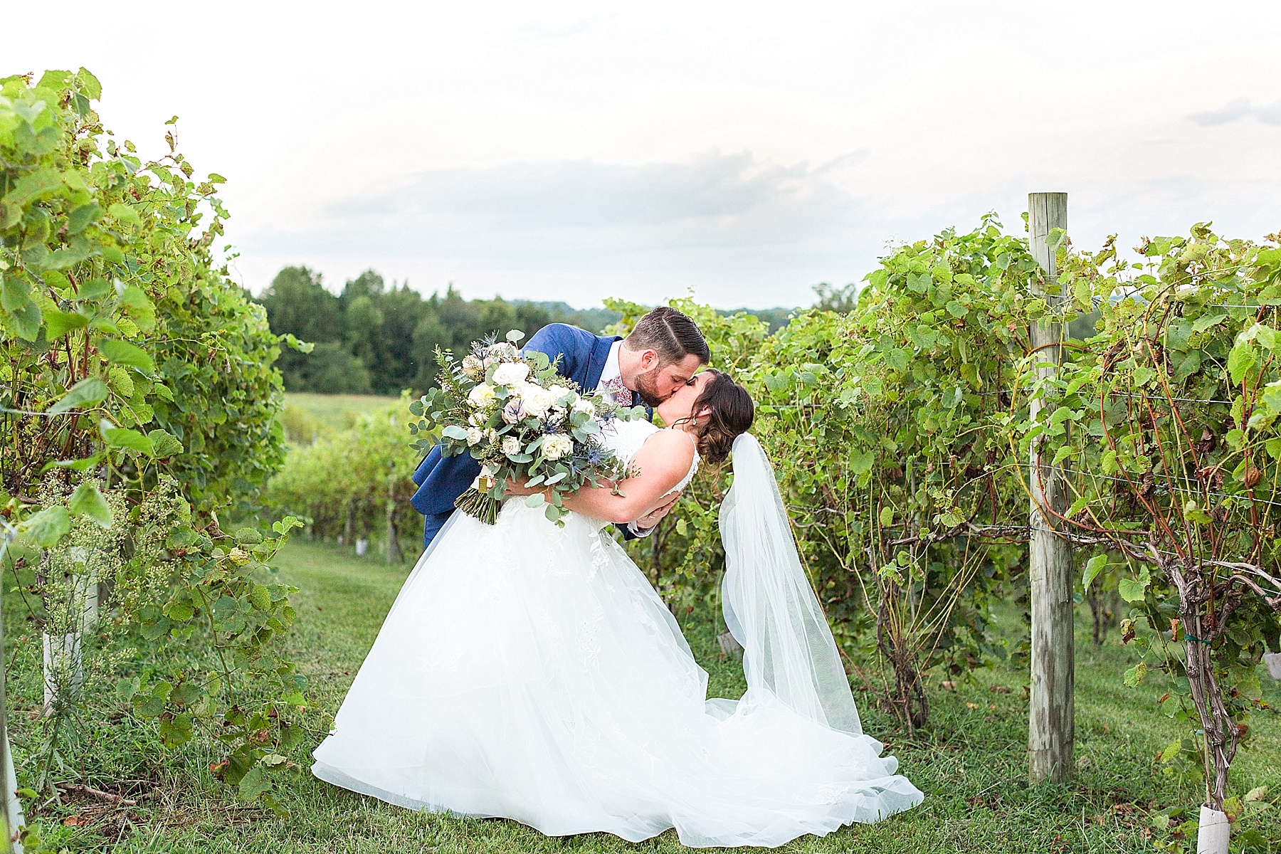 Springfield Manor wedding photo in vineyard with Alexandra Mandato Photography