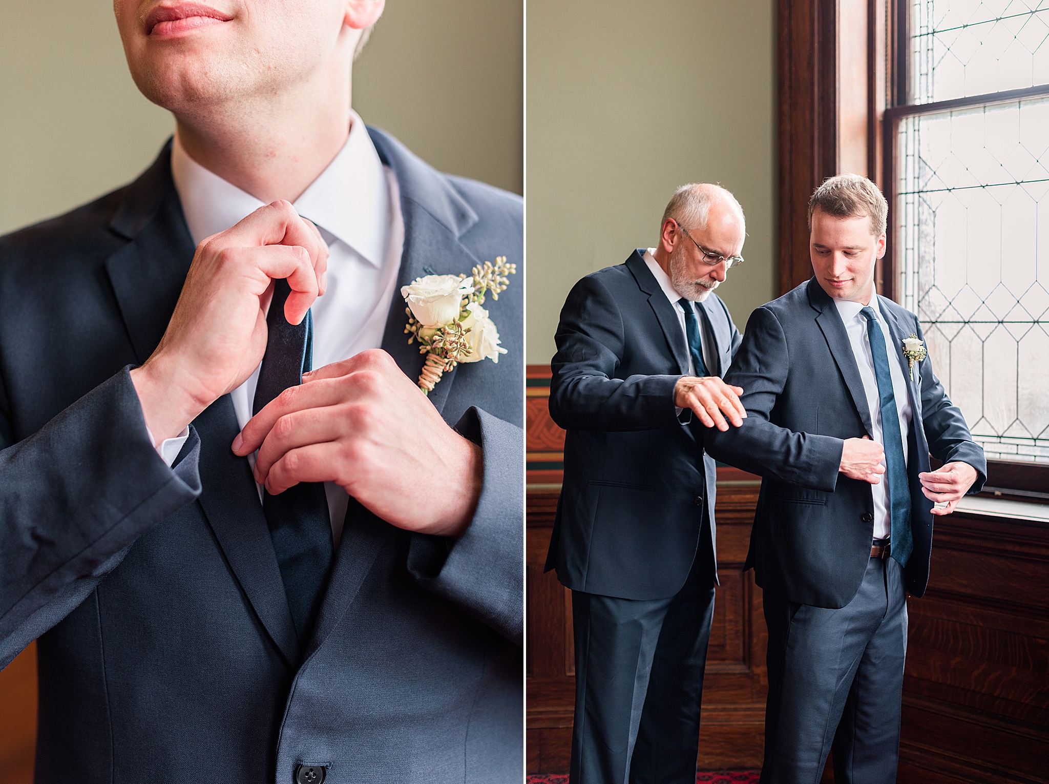 groom prepares for MD wedding photographed by Alexandra Mandato Photography