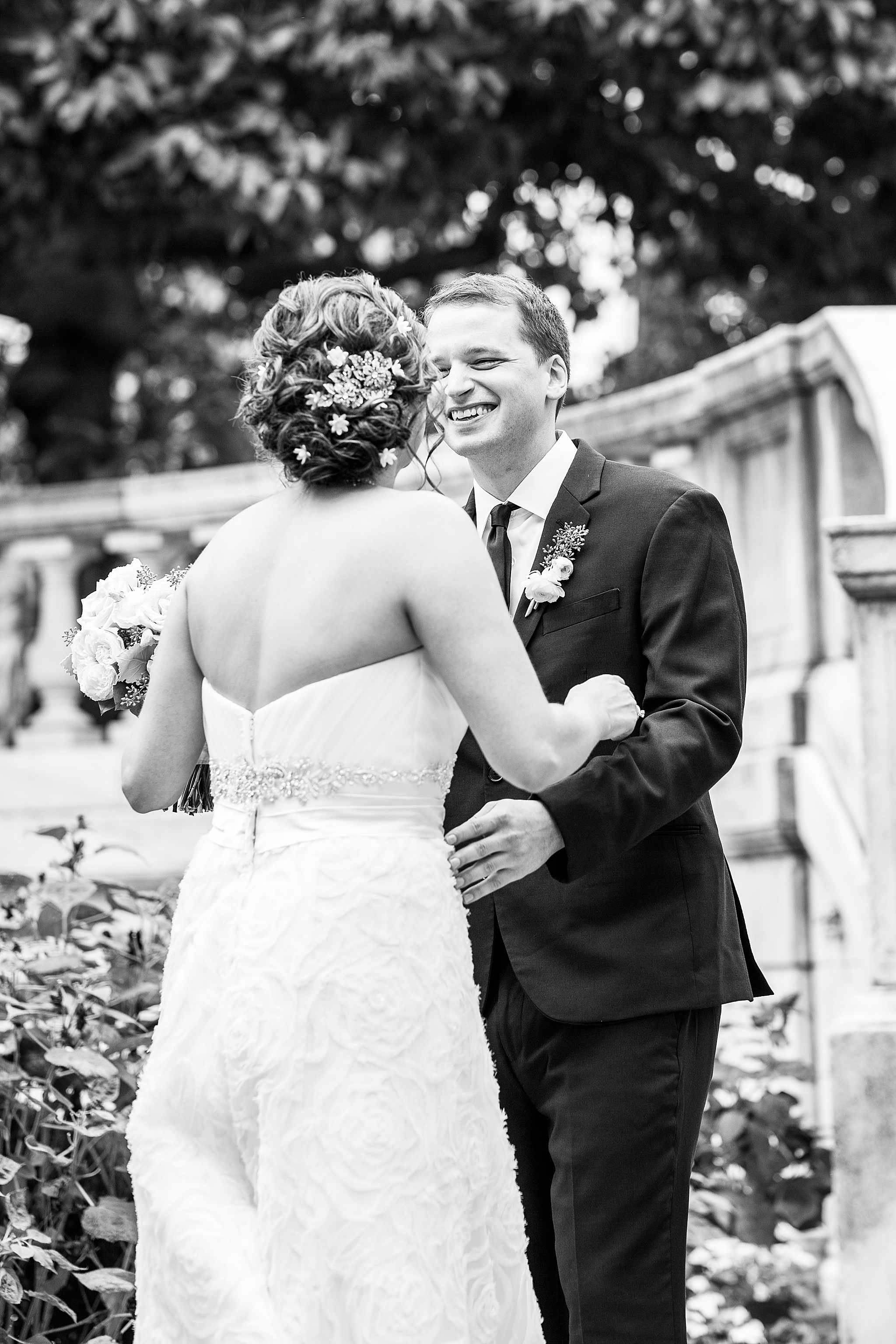 Maryland Club wedding first look photographed by Alexandra Mandato Photography