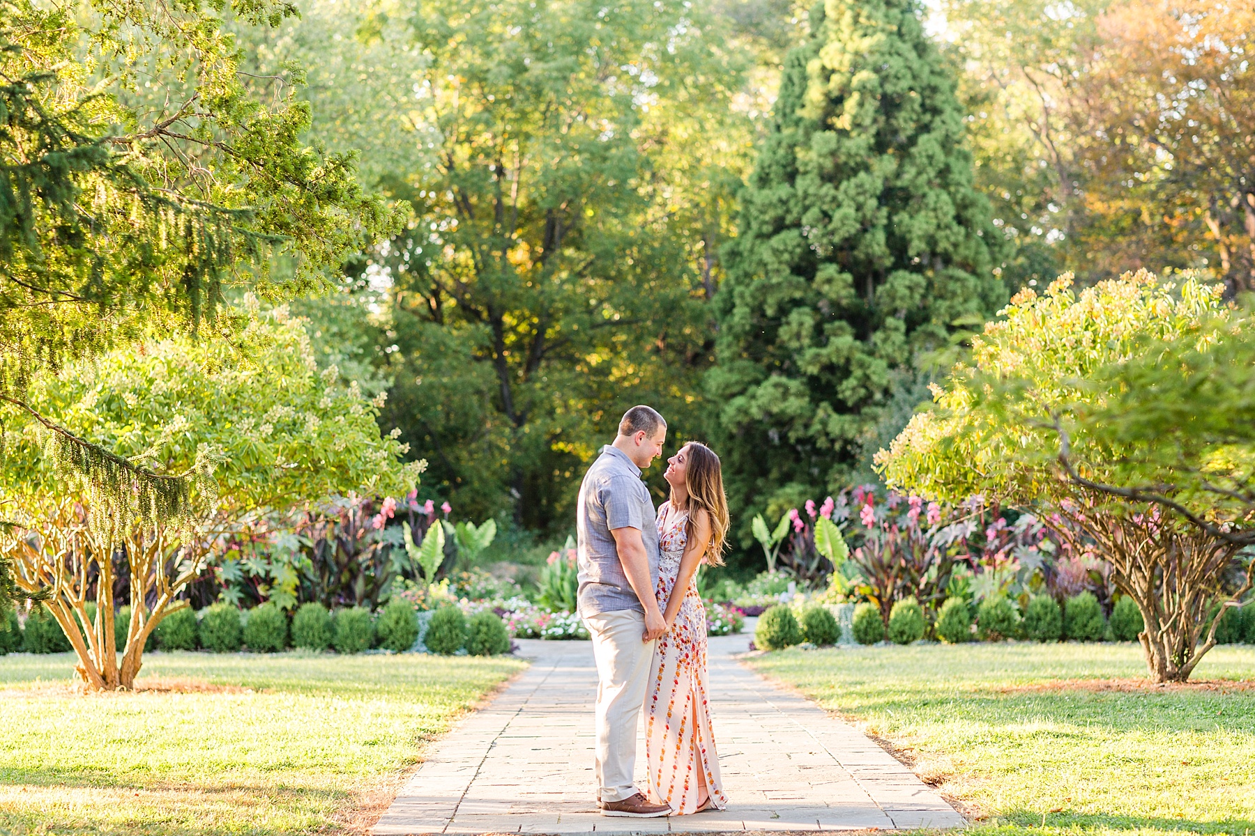 engagement session in gardens of Cylburn Arboretum with Alexandra Mandato Photography