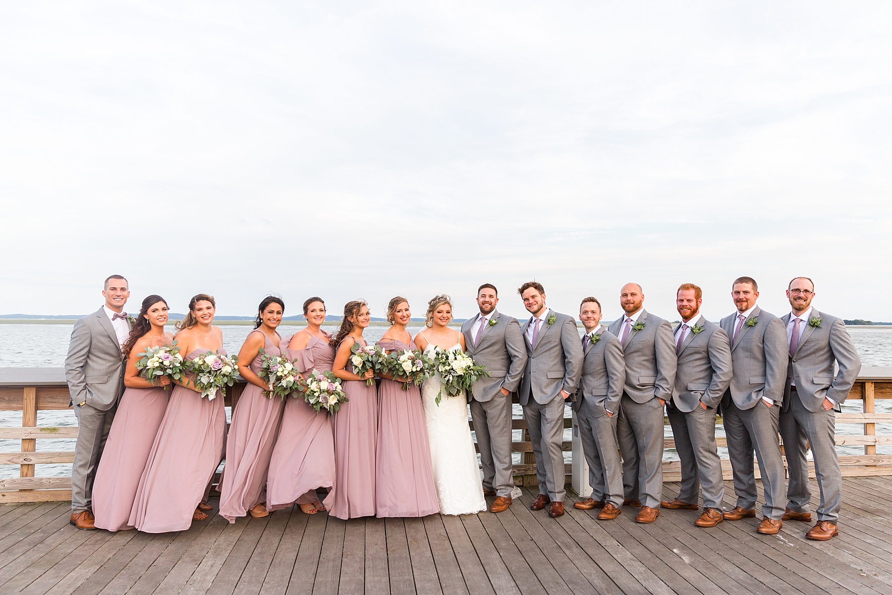 Maryland waterfront bridal party portraits with Alexandra Mandato Photography