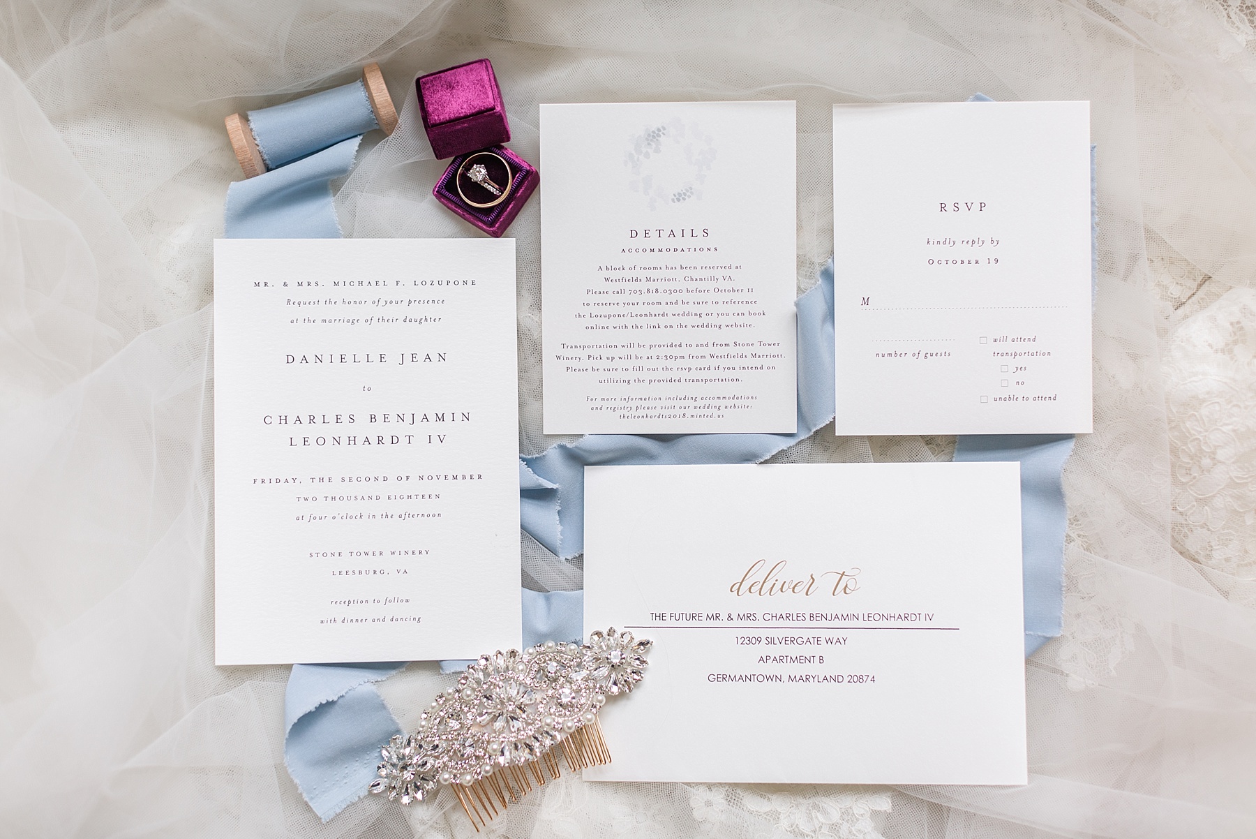 fall wedding stationery photographed by VA wedding photographer  Alexandra Mandato Photography