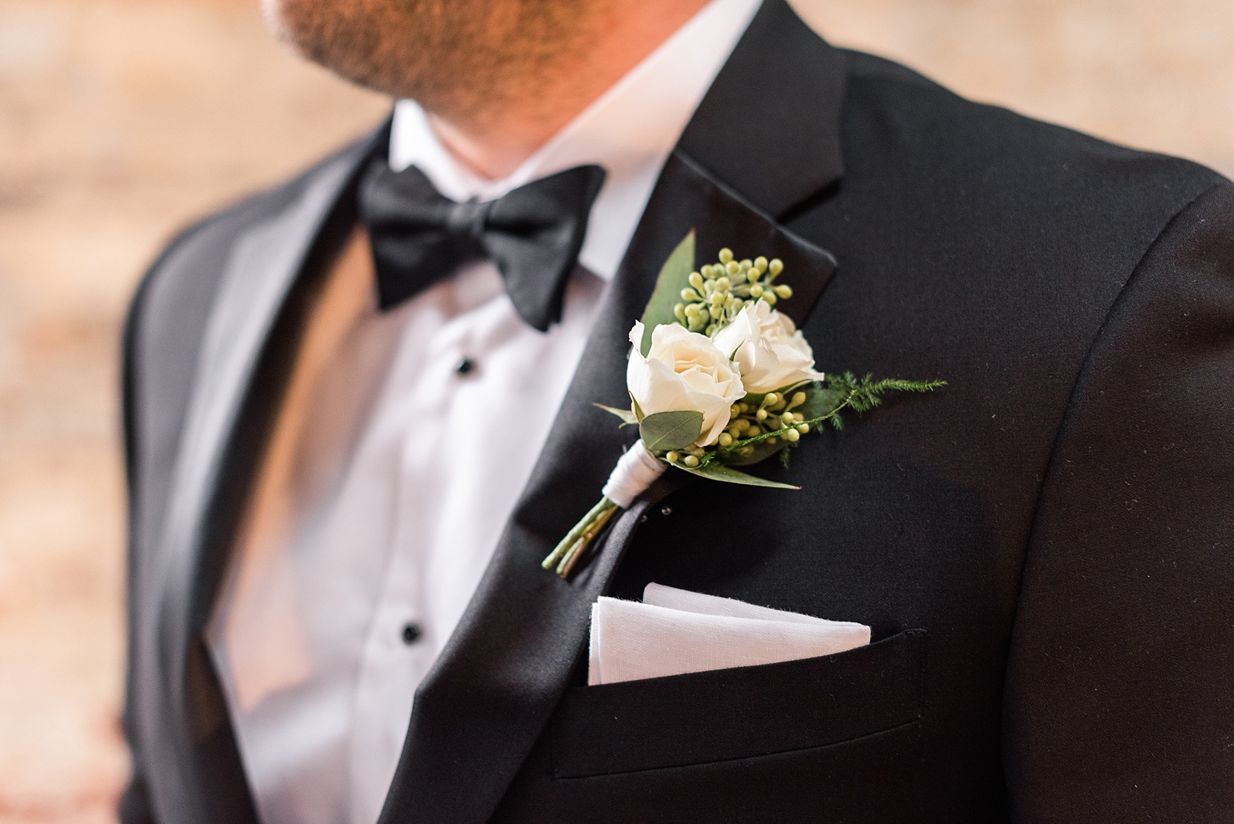 groom's simple boutonnière photographed by Alexandra Mandato Photography