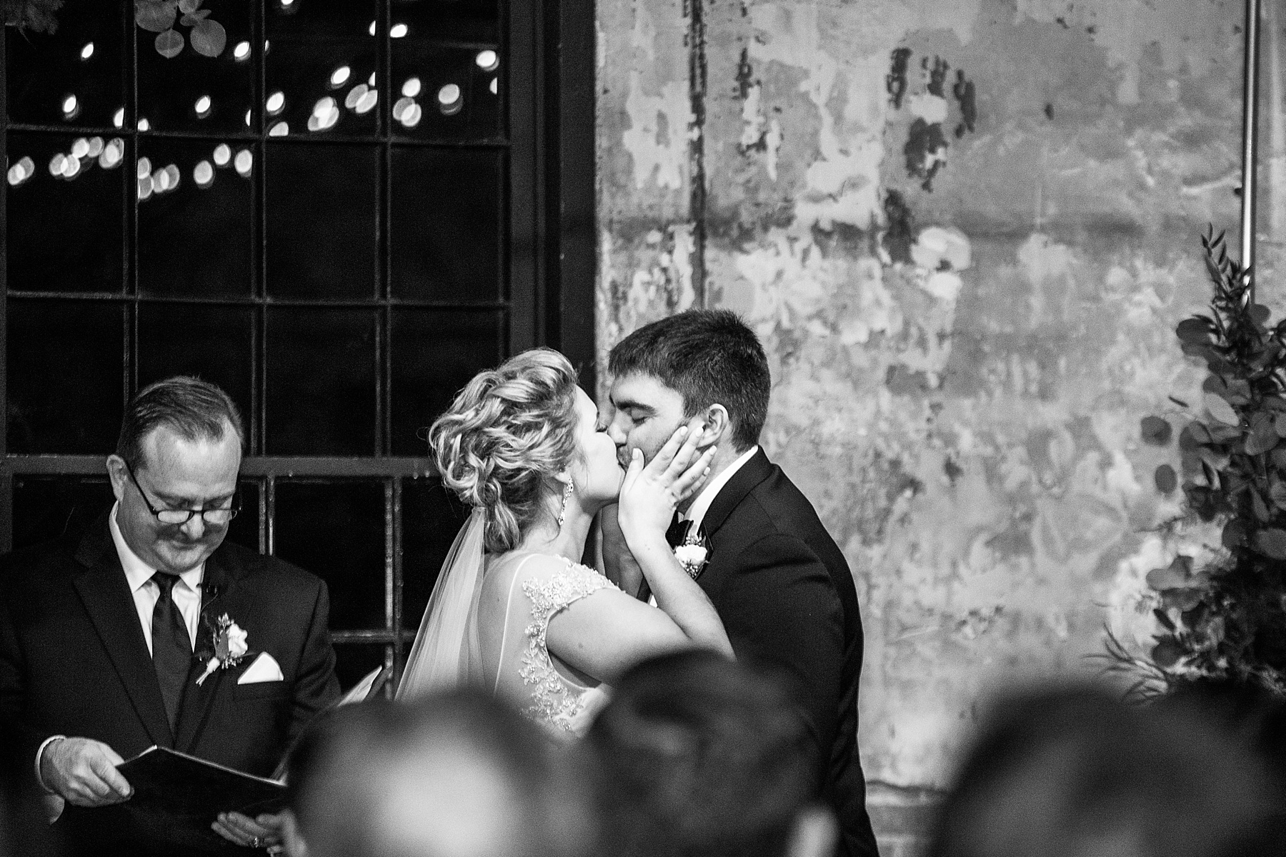 first kiss photographed by Alexandra Mandato Photography
