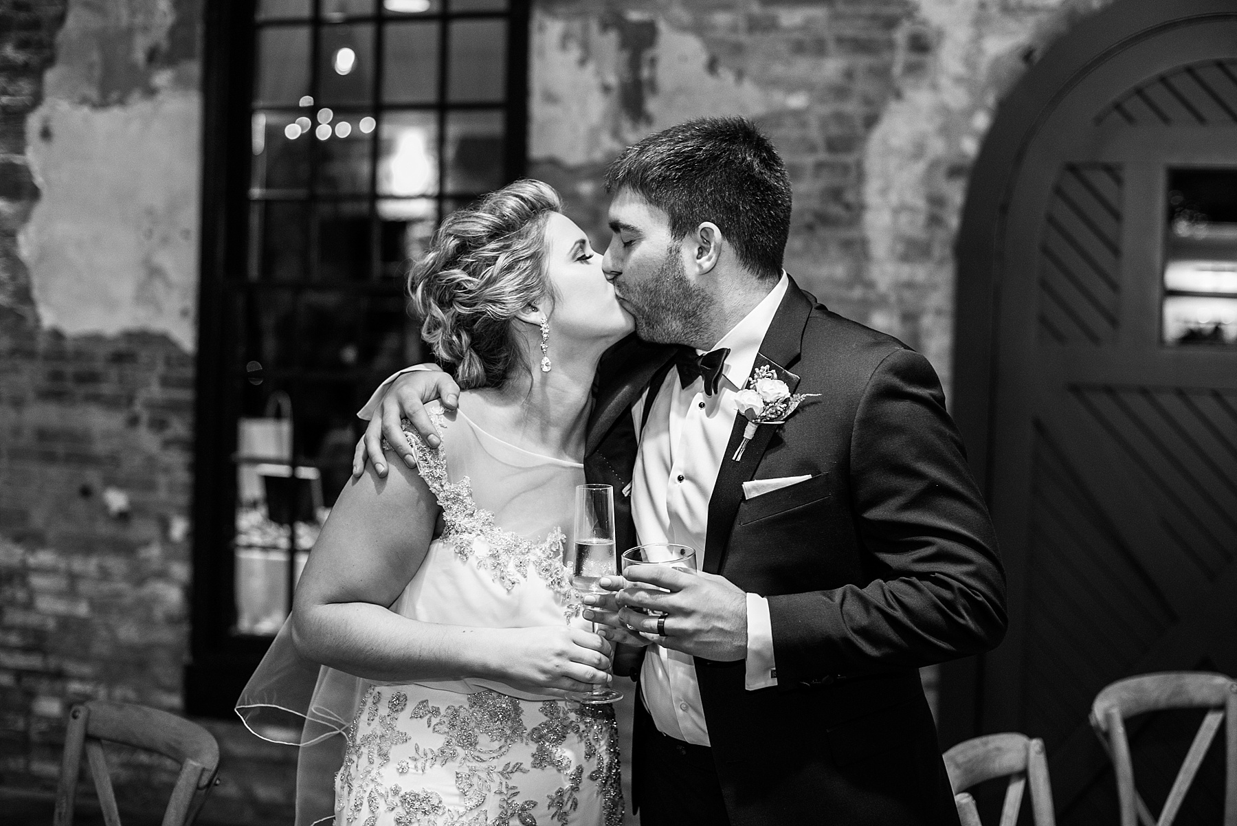 bride and groom during wedding reception with Alexandra Mandato Photography