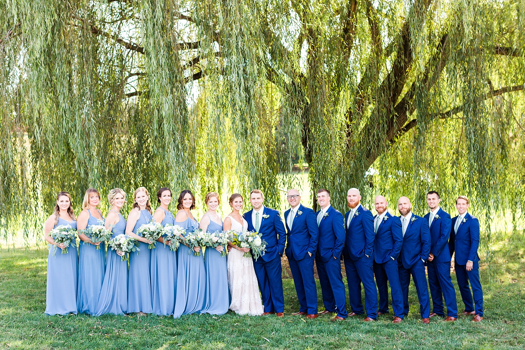 bridal party photographed by Farm at Eagles Ridge Wedding photographed by PA wedding photographer Alexandra Mandato Photography in PA