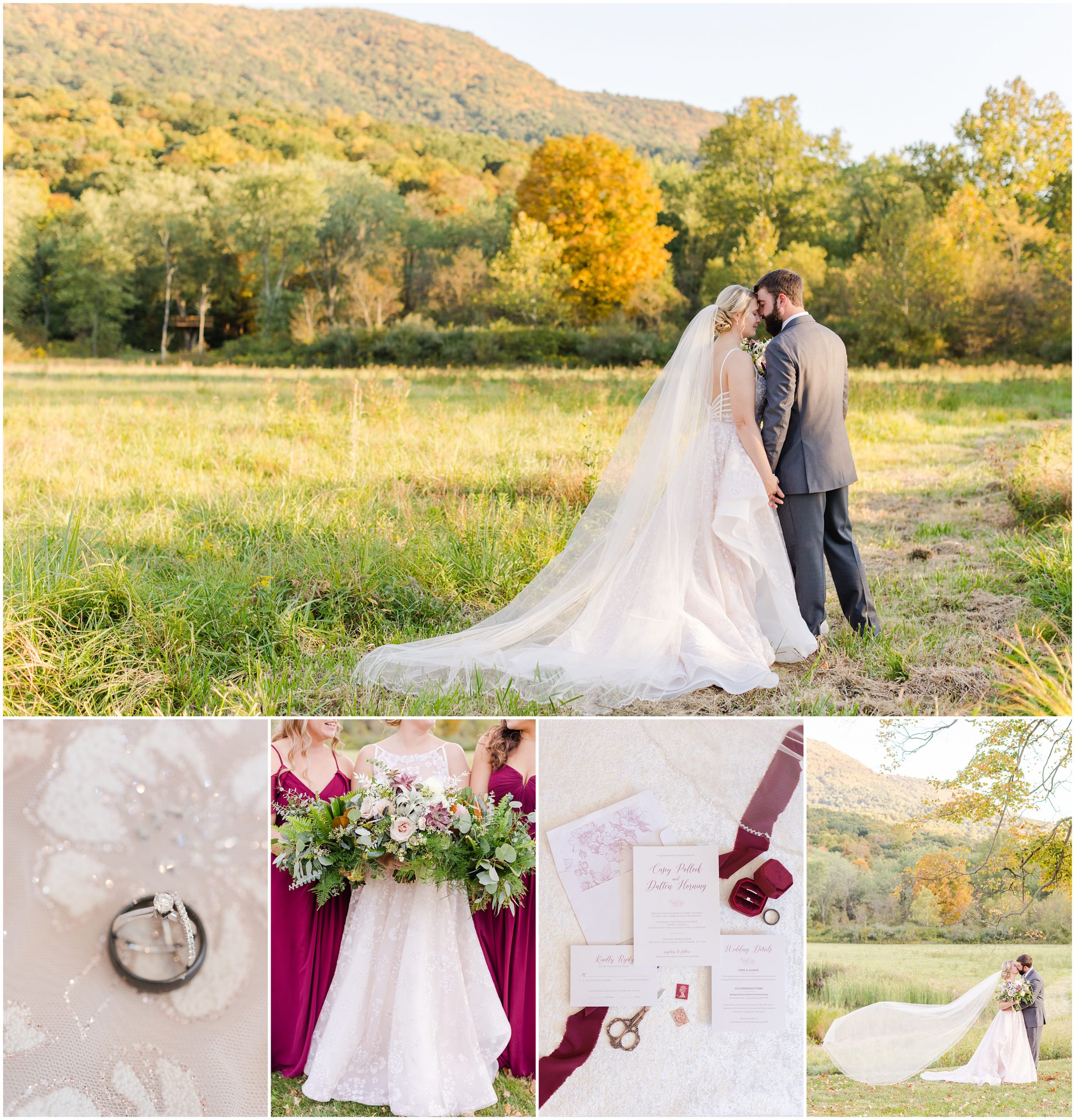 fall Iron Works House wedding in Fort Loudon PA photographed by PA wedding photographer Alexandra Mandato Photography