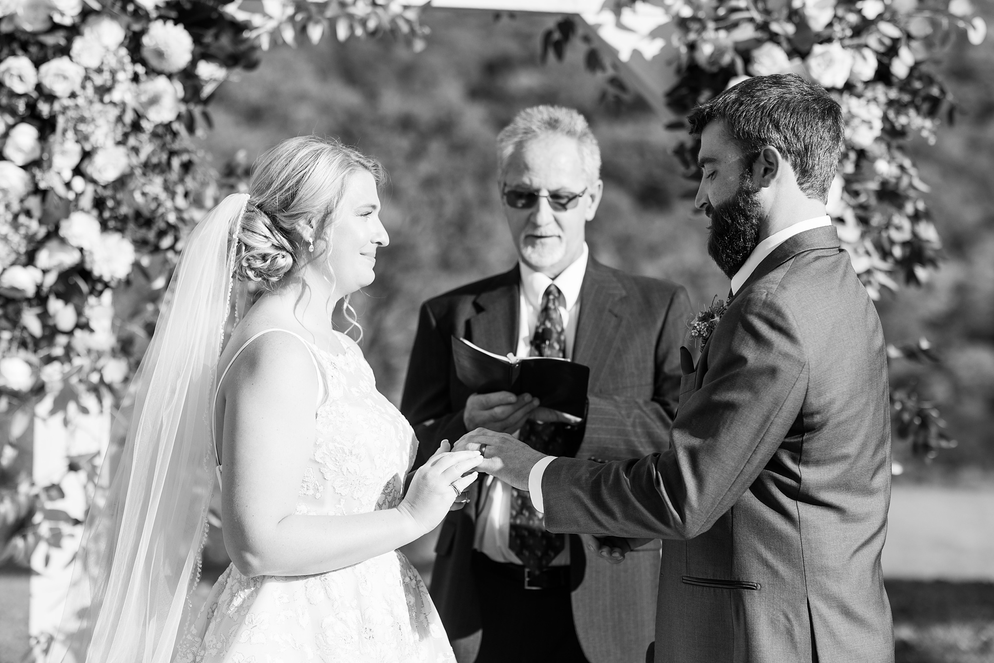 Pennsylvania wedding ceremony outdoors in the fall