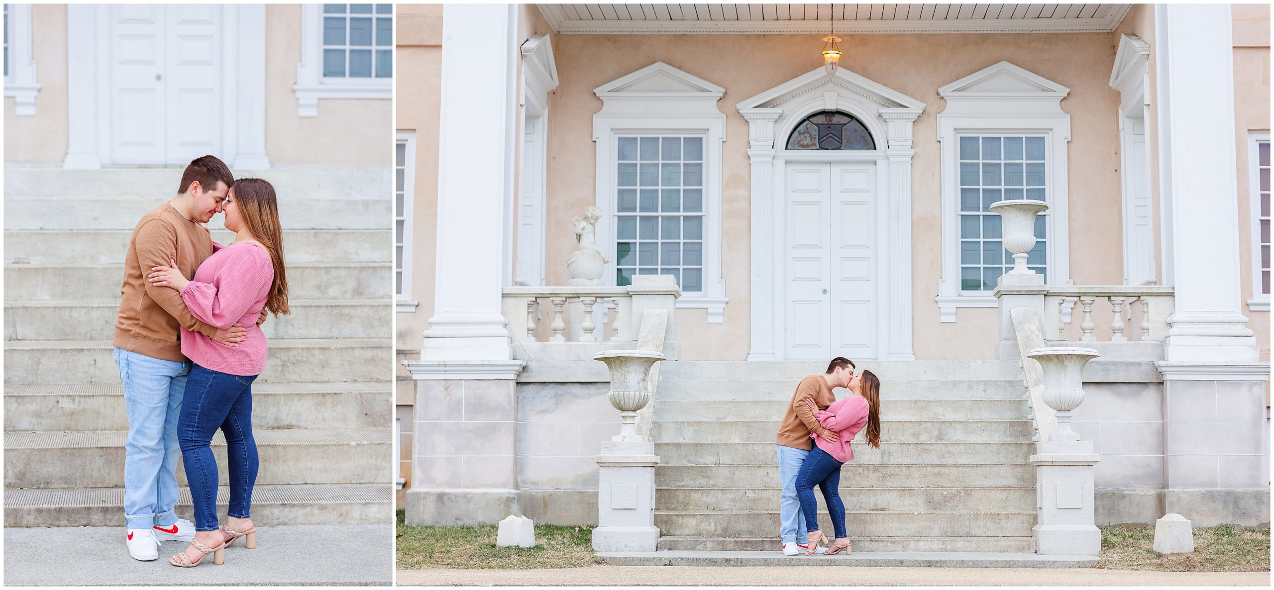Winter Hampton Mansion Engagement Photographed by Maryland Wedding Photographer Alexandra Mandato Photography