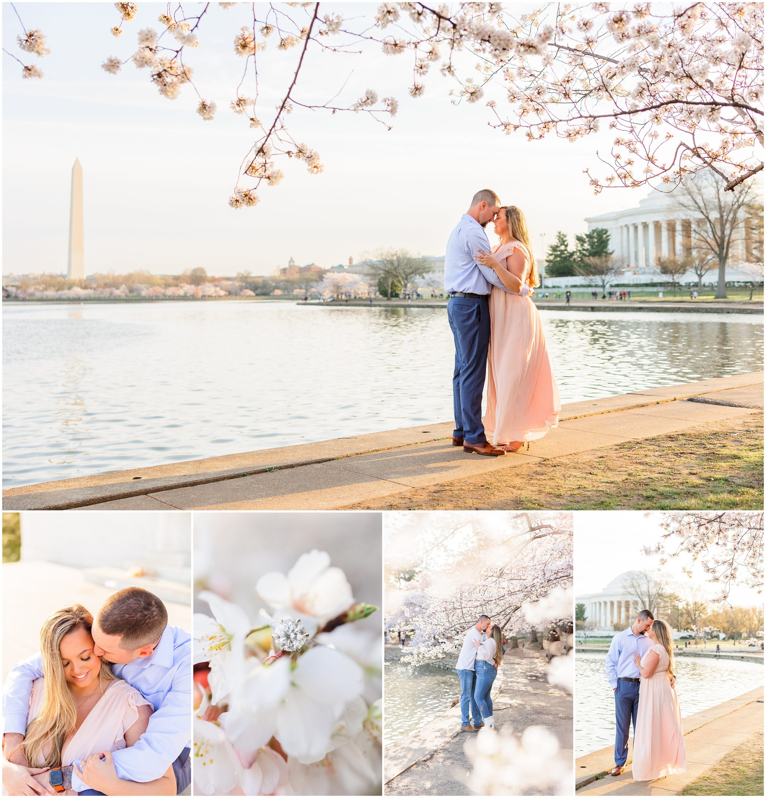 DC Cherry Blossom Engagement Photographed by Maryland Wedding Photographer Alexandra Mandato Photography